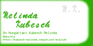 melinda kubesch business card